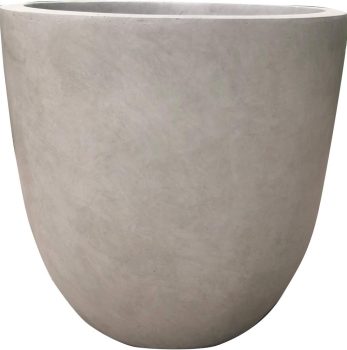 Kante 18 Inch Dia Round Concrete Planter, Indoor Outdoor Large Plant Pot with Drainage Hole and Rubber Plug for Home Patio Garden, Weathered Concrete